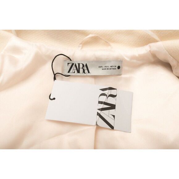 Zara Womens Coat OverCoat Oversized Cream Ivory  L Large 2675/241 NWT - Picture 6 of 7